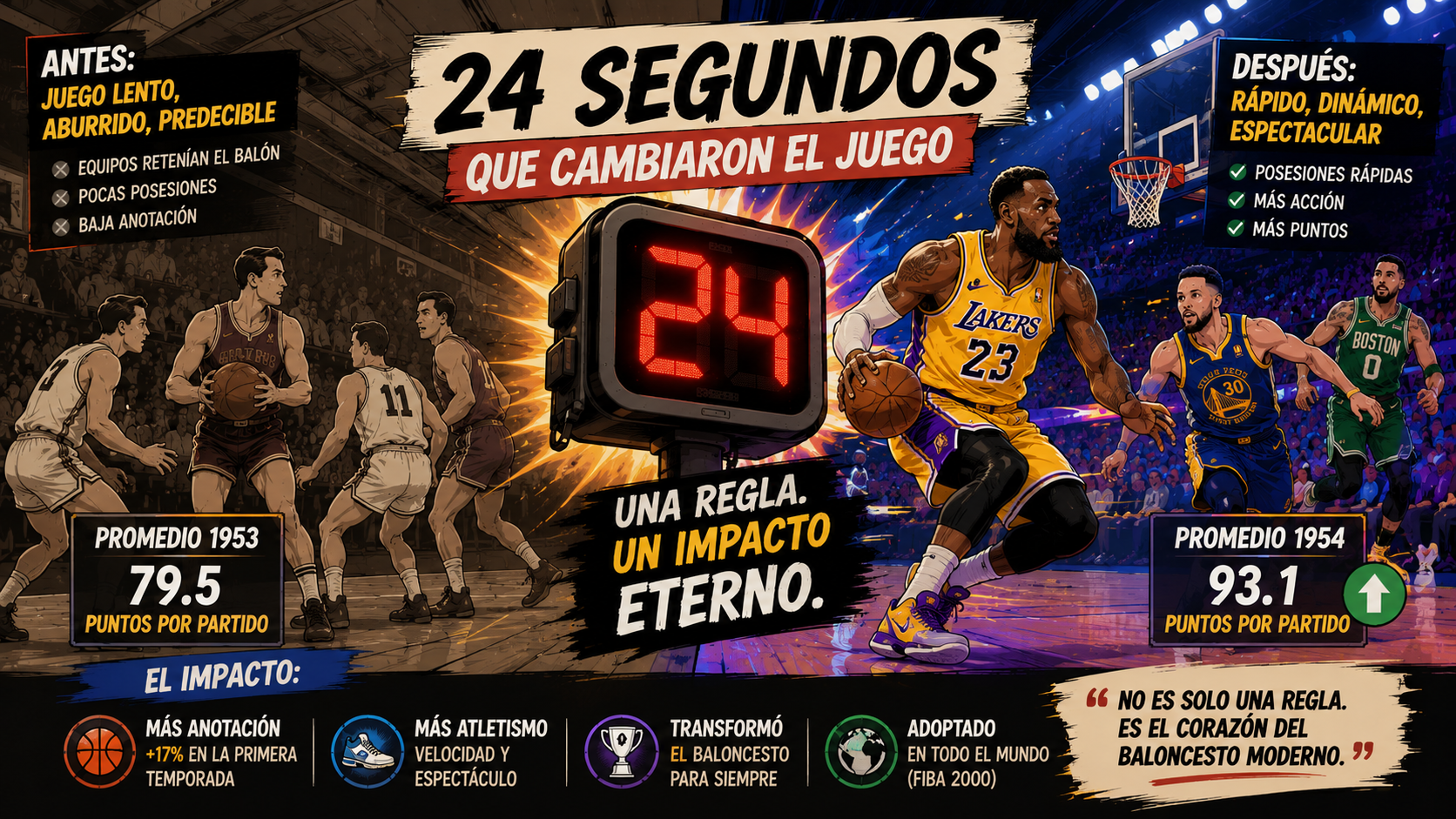 El reloj de 24 segundos cambió para siempre toda la historia del baloncesto mundial