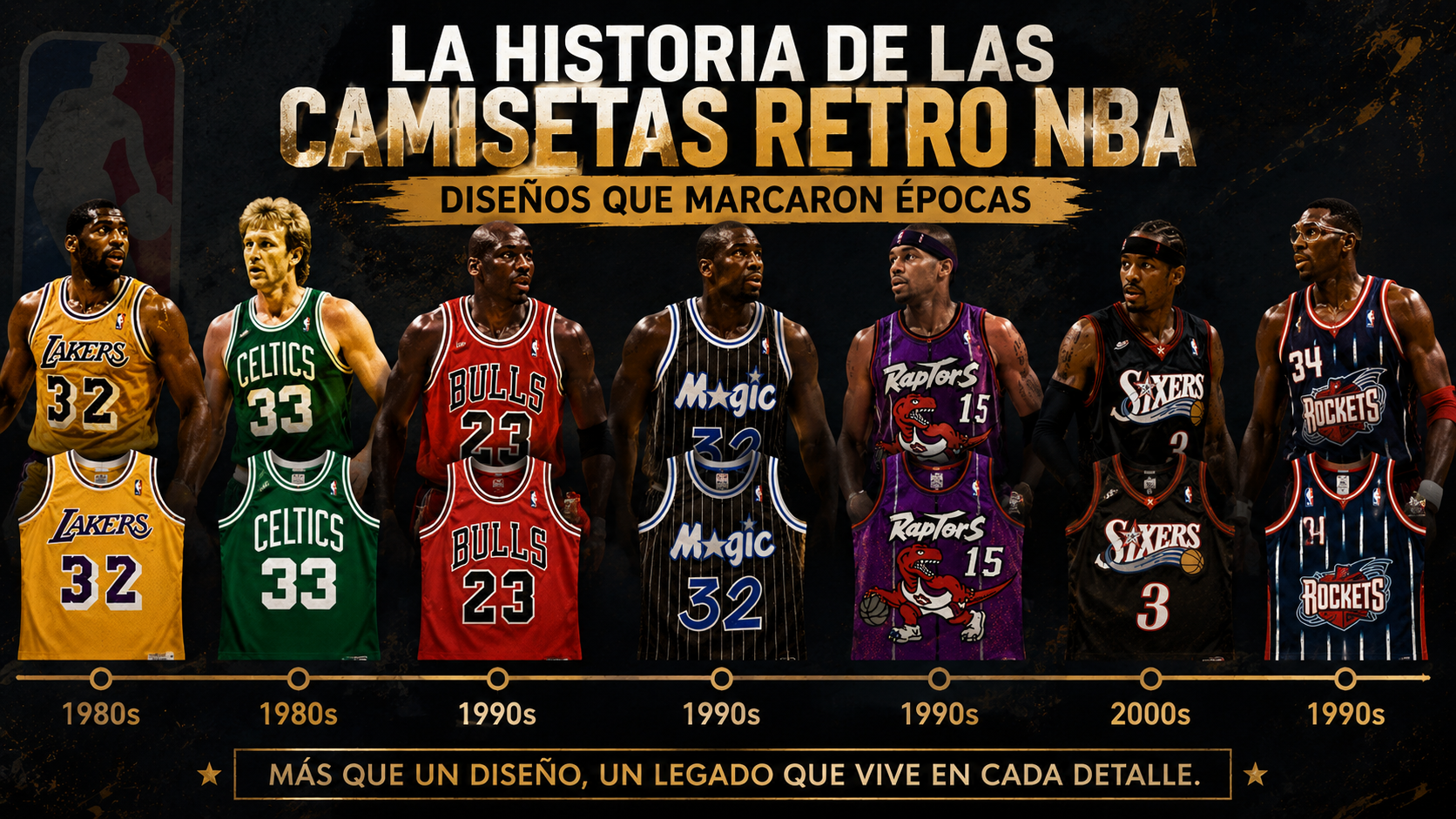 Camisetas retro NBA icónicas de leyendas del baloncesto