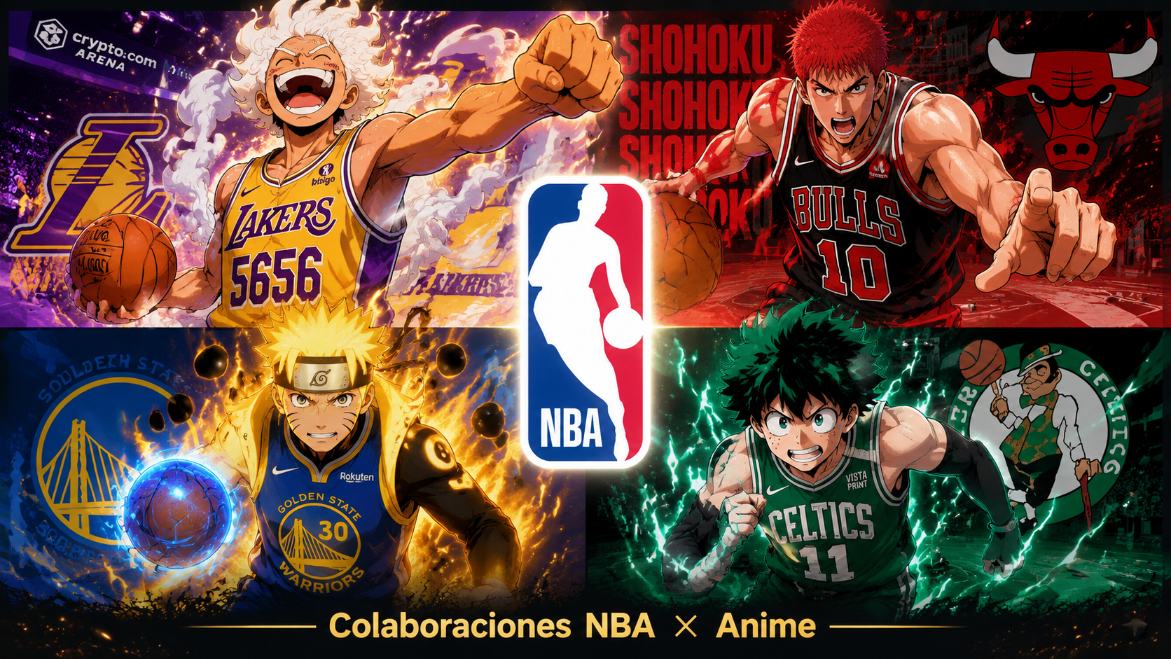 Colaboraciones NBA × anime: One Piece, Slam Dunk, Naruto | Camiseta de edición de coleccionista
