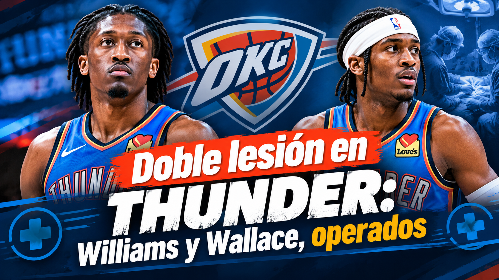 Doble lesión en Thunder: Williams y Wallace, operados