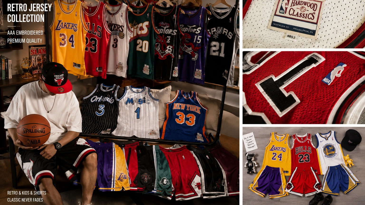 Colección de camisetas retro NBA, camisetas infantiles y conjuntos completos