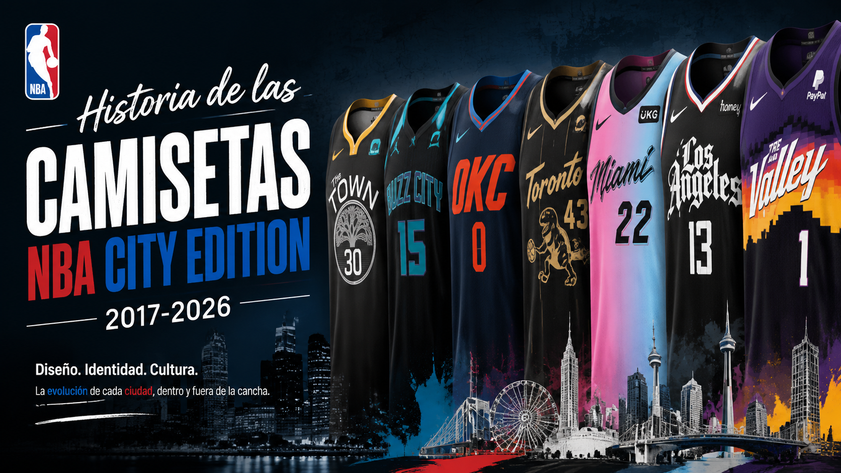 Historia de las Camisetas NBA City Edition 2017-2026 | Diseño y Cultura
