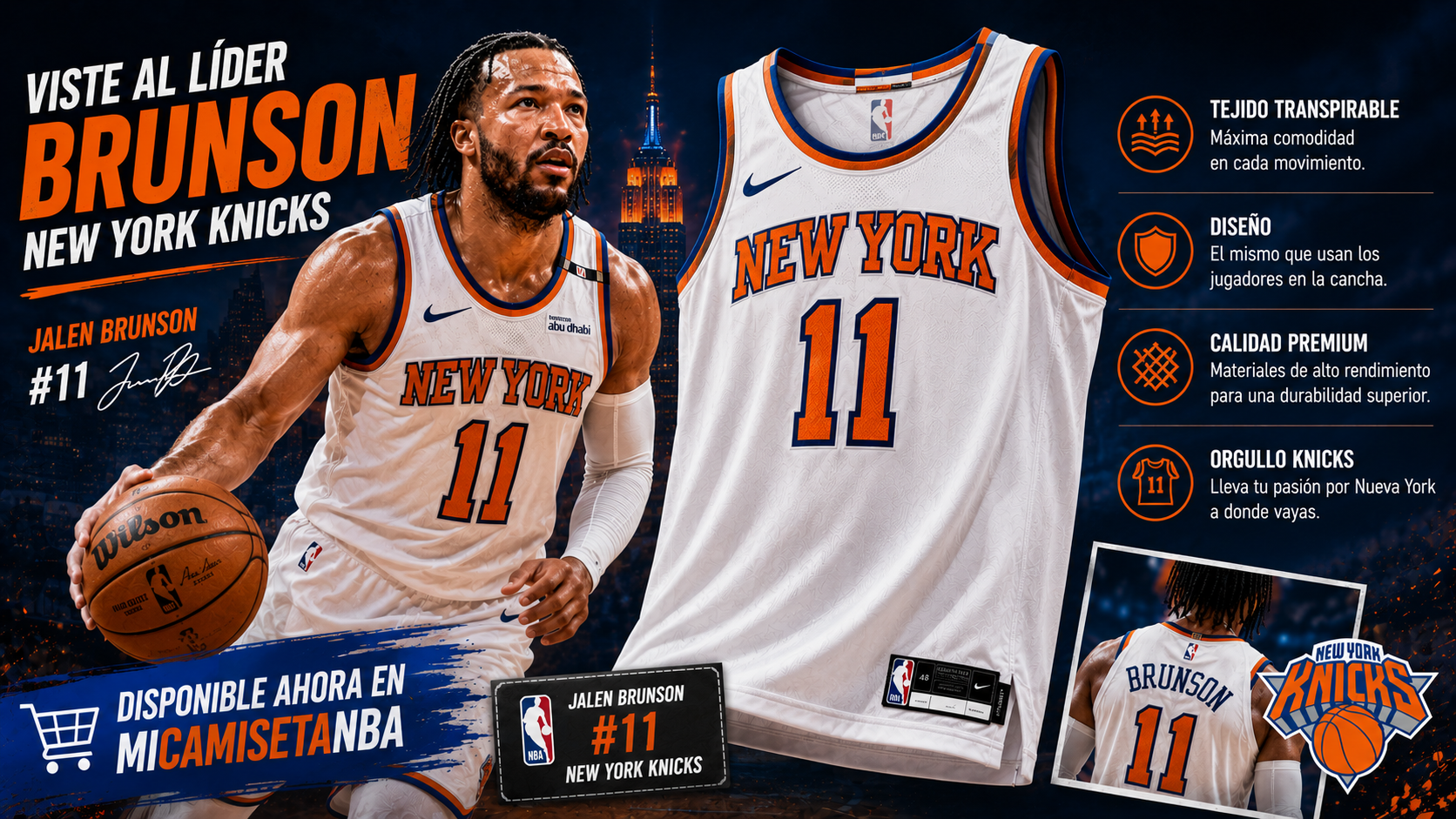 Colección de camisetas y equipación oficial de los New York Knicks para aficionados