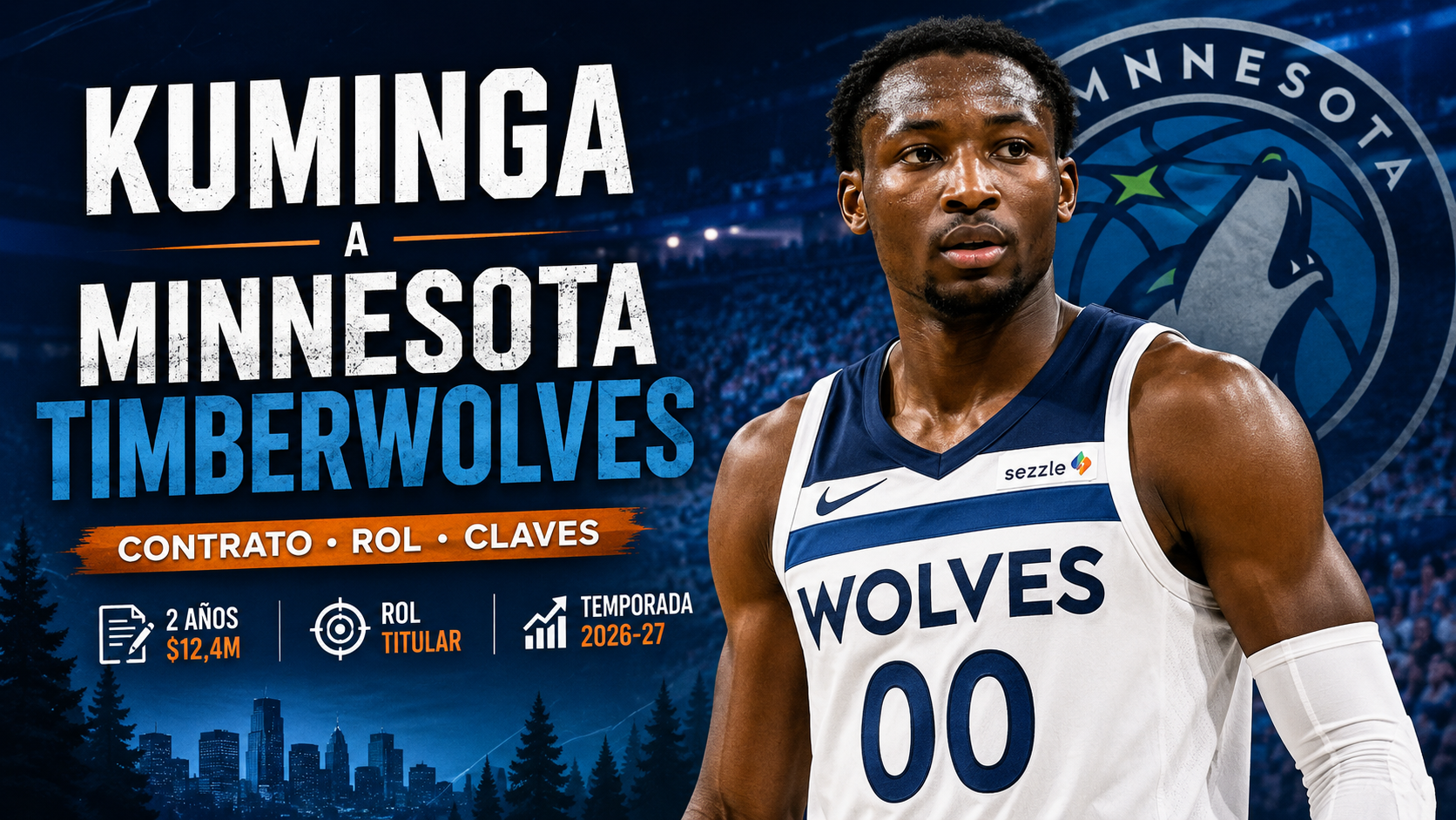 Jonathan Kuminga ficha por Minnesota Timberwolves: contrato y claves