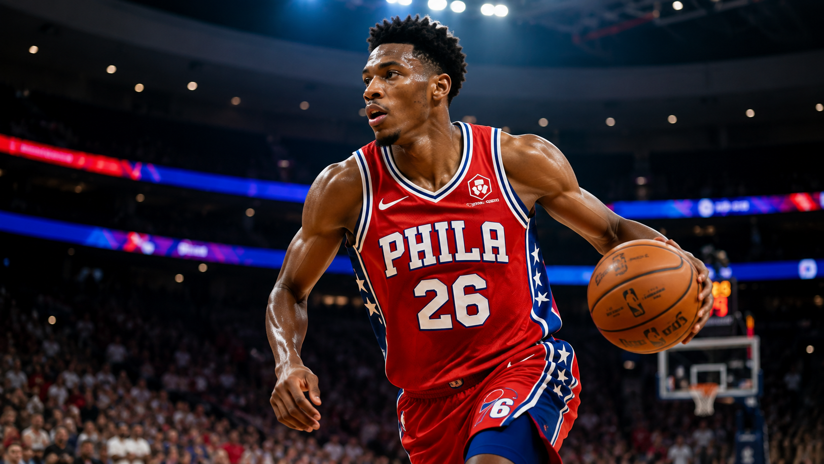 Camiseta roja Statement Edition de los Philadelphia 76ers