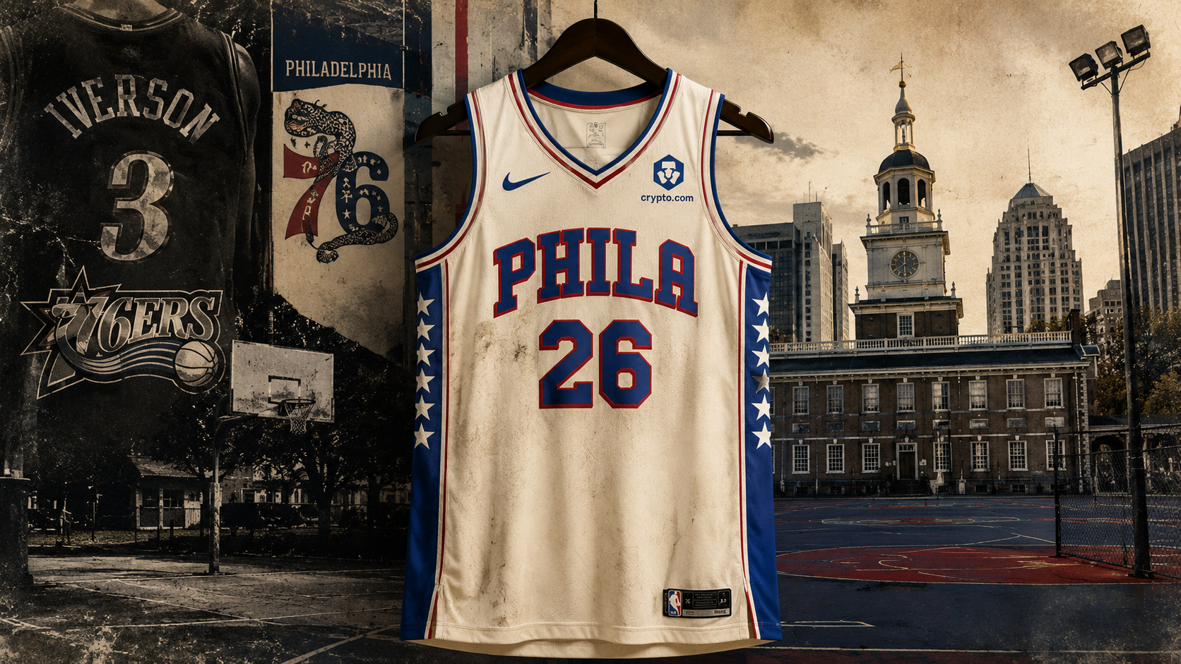 Camiseta retro de los 76ers inspirada en la cultura del baloncesto de Filadelfia