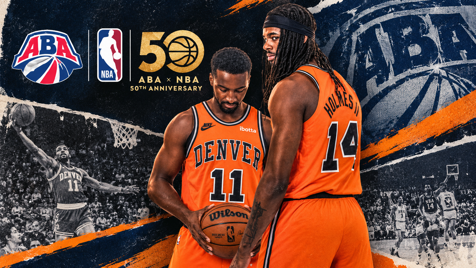 Uniforme Classic Edition de los Denver Nuggets en versión Denver Rockets, con naranja y negro inspirados en la ABA
