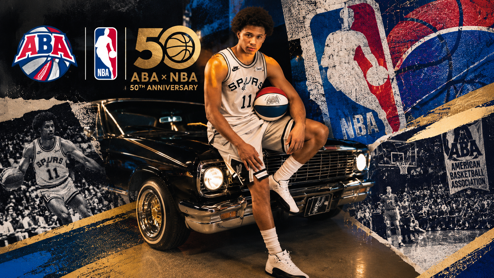 Uniforme Classic Edition de los San Antonio Spurs en plata y negro inspirado en el HemisFair Arena