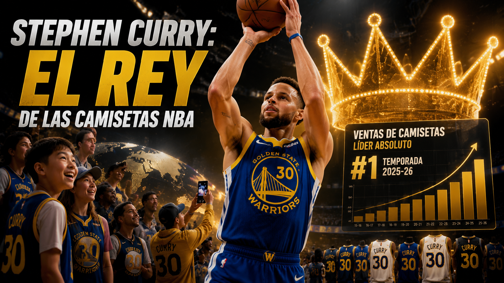Stephen Curry, el rey de las camisetas NBA más vendidas en 2025-26