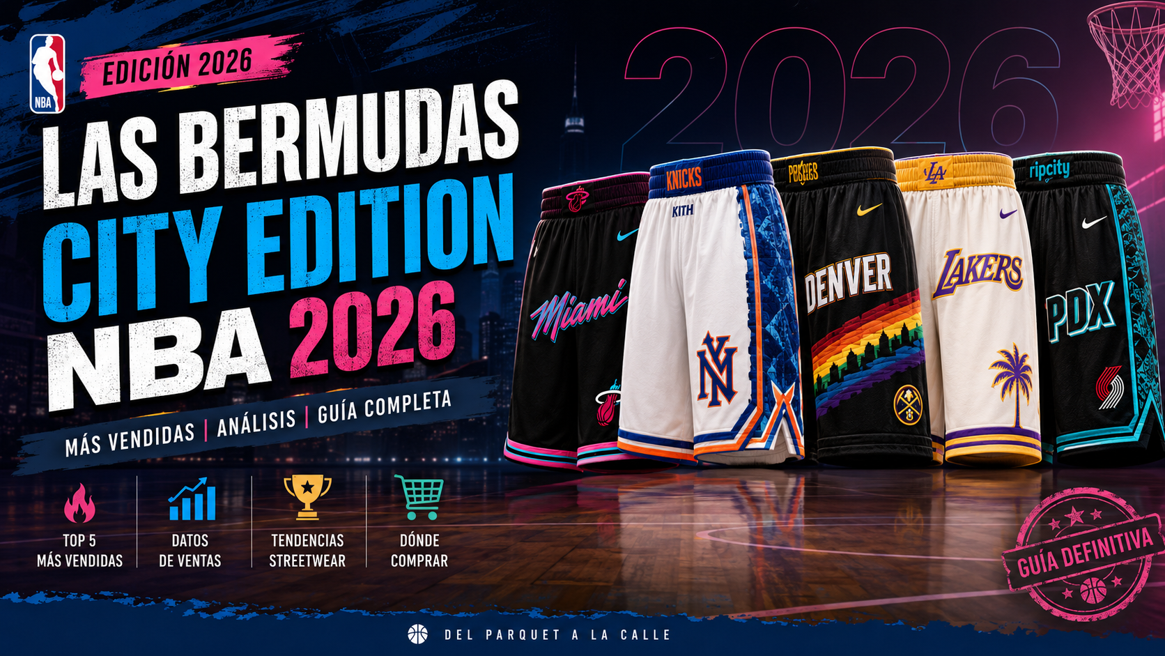 Top 5 Bermudas NBA City Edition 2026: las más vendidas y virales