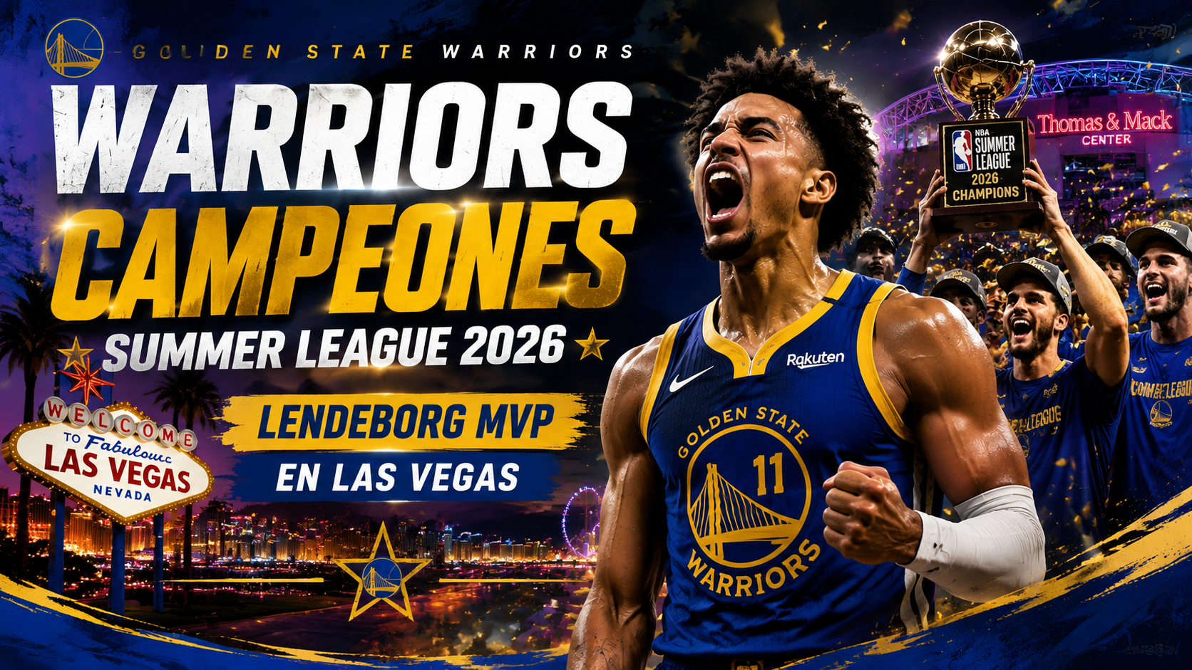 Warriors campeones Summer League 2026: Lendeborg MVP en Las Vegas