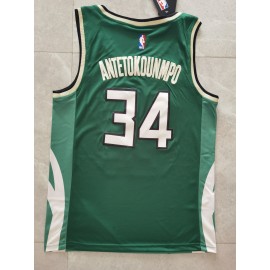 Camiseta Antetokounmpo #34 Milwaukee Bucks Earned Edition Verde Camiseta Antetokounmpo #34 Milwaukee Bucks Earned Edition Verde