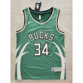 Camiseta Antetokounmpo #34 Milwaukee Bucks Earned Edition Verde