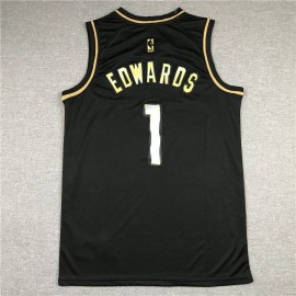 Camiseta Anthony Edwards #1 Minnesota Timberwolves 2021 Oro Negro