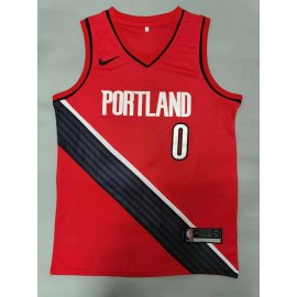 Camiseta Damian Lillard #0 Portland Trail Blazers 2020/2021 Rojo