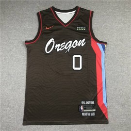 Camiseta Damian Lillard #0 Portland Trail Blazers City Edition Negro