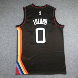 Camiseta Damian Lillard #0 Portland Trail Blazers City Edition Negro