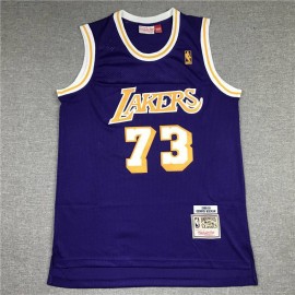 Camiseta Dennis Rodman #73 Los Angeles Lakers Icon Clásico Púrpura