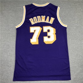 Camiseta Dennis Rodman #73 Los Angeles Lakers Icon Clásico Púrpura Camiseta Dennis Rodman #73 Los Angeles Lakers Icon Clásico Púrpura
