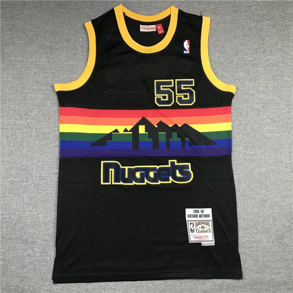 Camiseta Dikembe Mutombo #55 Denver Nuggets Snow Mountain Edition Negro