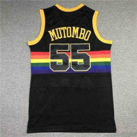 Camiseta Dikembe Mutombo #55 Denver Nuggets Snow Mountain Edition Negro