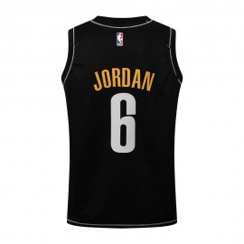 Camiseta DeAndre Jordan #6 Brooklyn Nets Negro Camiseta DeAndre Jordan #6 Brooklyn Nets Negro