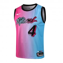 Camiseta Victor Oladipo #4 Miami Heat Rosa/Azul