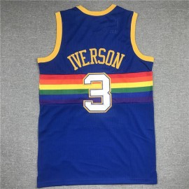 Camiseta Allen Iverson #3 Denver Nuggets Clásico Snow Mountain Edition Azul Camiseta Allen Iverson #3 Denver Nuggets Clásico Snow Mountain Edition Azul