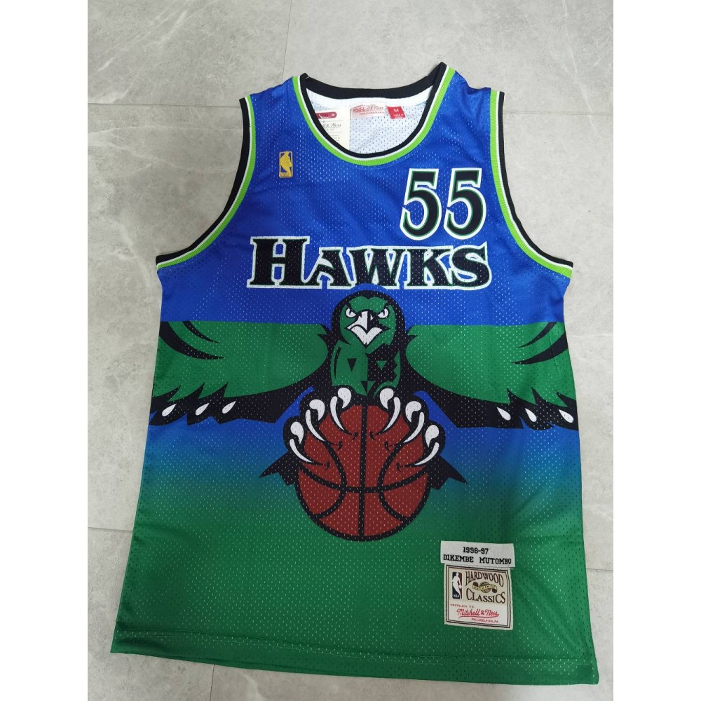 Camiseta Dikembe Mutombo #55 Atlanta Hawks Clásico Verde