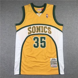 Camiseta Kevin Durant #35 Seattle Super Sonics Clásico Amarillo