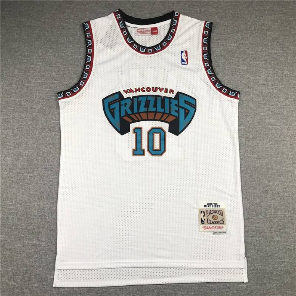 Camiseta Mike Bibby #10 Memphis Grizzlies Icon Clásico Blanco