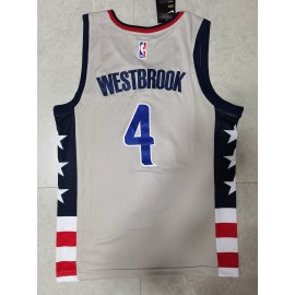 Camiseta Russell Westbrook #4 Washington Wizards 2021 Gris Camiseta Russell Westbrook #4 Washington Wizards 2021 Gris
