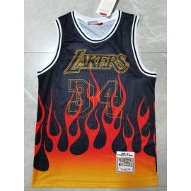 Camiseta Shaquille O'Neal #34 Los Angeles Lakers Flame Edición Clásico