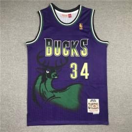 Camiseta Walter Ray Allen #34 Milwaukee Bucks Púrpura