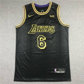 Camiseta LeBron James #6 Los Angeles Lakers City Edición Negro