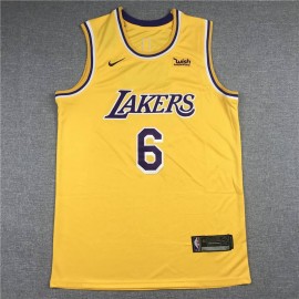 Camiseta LeBron James #6 Los Angeles Lakers Clásico Edición Amarillo
