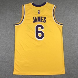 Camiseta LeBron James #6 Los Angeles Lakers Clásico Edición Amarillo Camiseta LeBron James #6 Los Angeles Lakers Clásico Edición Amarillo