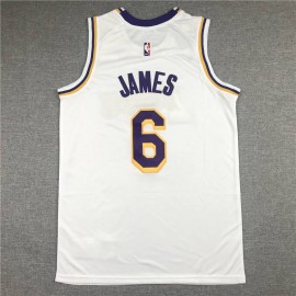 Camiseta LeBron James #6 Los Angeles Lakers Clásico Edición Blanco Camiseta LeBron James #6 Los Angeles Lakers Clásico Edición Blanco