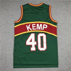 Camiseta Shawn Kemp #40 Seattle Super Sonics Verde/Rojo