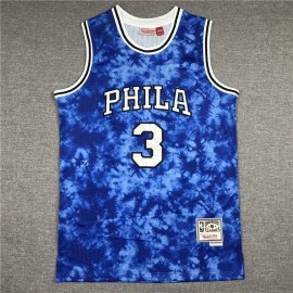 Camiseta Allen Iverson #3 Philadelphia 76ers Astrología Edición Azul
