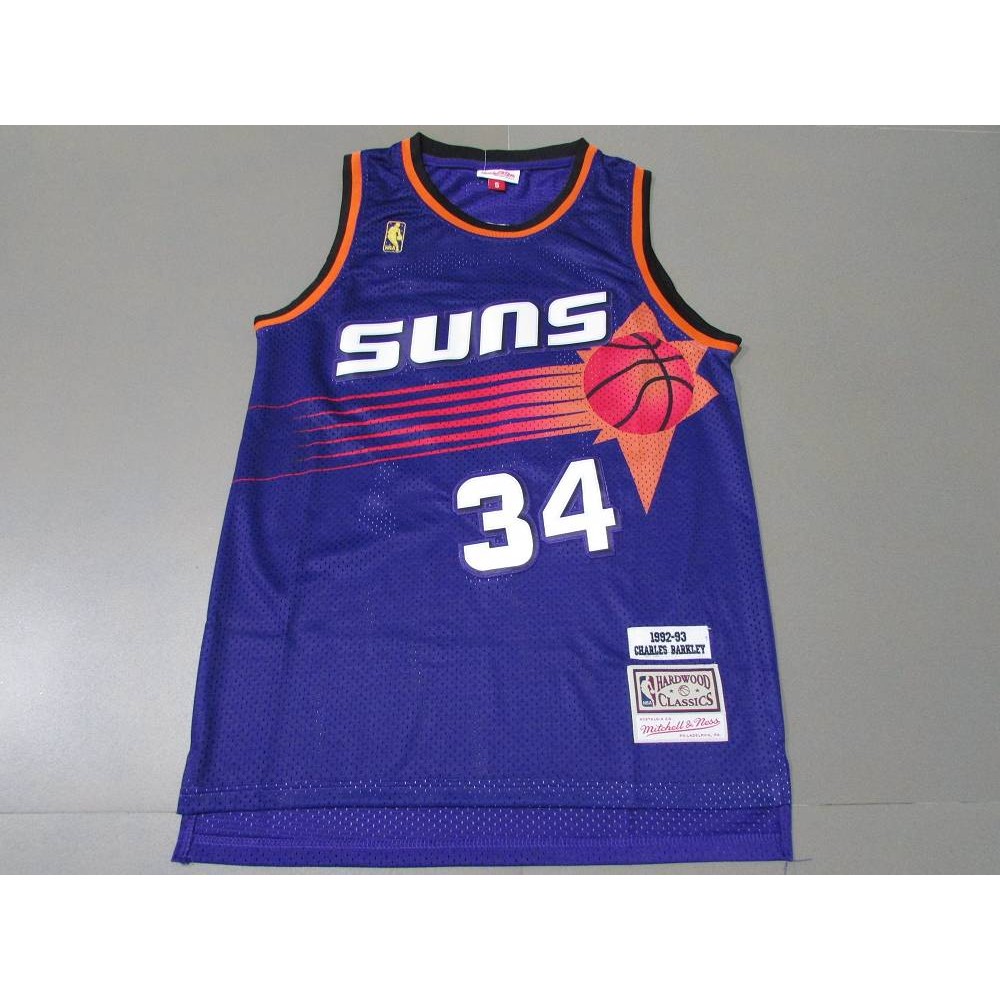 Camiseta Charles Barkley #34 Phoenix Suns Icon Oro Clásico Púrpura