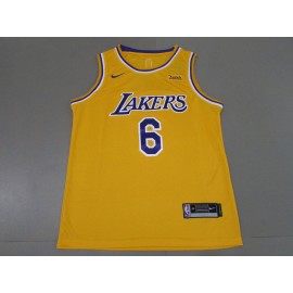 Camiseta LeBron James #6 Los Angeles Lakers Amarillo