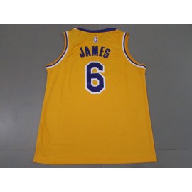 Camiseta LeBron James #6 Los Angeles Lakers Amarillo Camiseta LeBron James #6 Los Angeles Lakers Amarillo