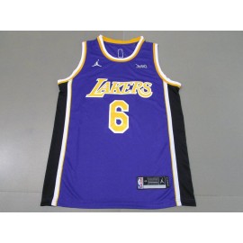 Camiseta LeBron James #6 Los Angeles Lakers Púrpura