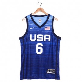 Camiseta Damian Lillard #6 USA 2021 Edición Olímpica Azul