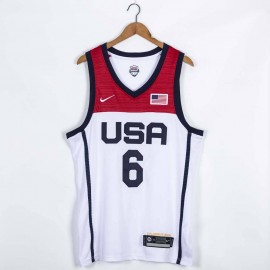 Camiseta Damian Lillard #6 USA 2021 Edición Olímpica Blanco Camiseta Damian Lillard #6 USA 2021 Edición Olímpica Blanco