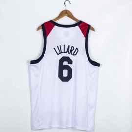 Camiseta Damian Lillard #6 USA 2021 Edición Olímpica Blanco Camiseta Damian Lillard #6 USA 2021 Edición Olímpica Blanco