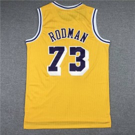 Camiseta Dennis Rodman #73 Los Angeles Lakers Clásico Edición Icon Oro Amarillo