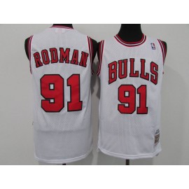 Camiseta Dennis Rodman #91 Chicago Bulls Icon Clásico Blanco