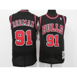 Camiseta Dennis Rodman #91 Chicago Bulls Icon Clásico Negro